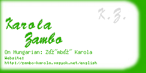 karola zambo business card
